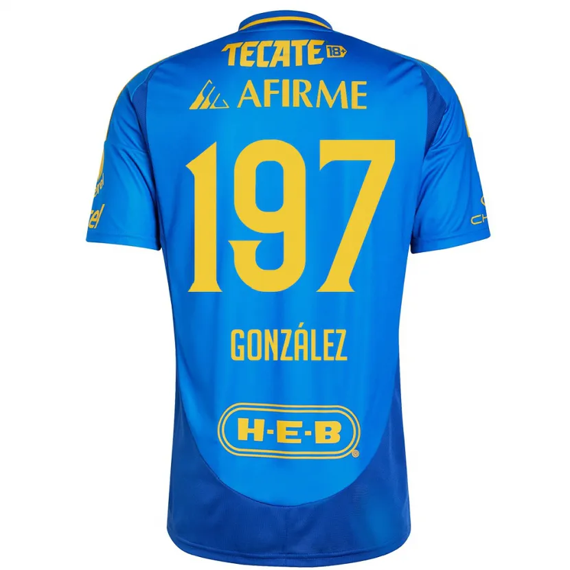 Danxen Mujer Camiseta Germán González #197 Azul Amarillo 2ª Equipación 2024/25 La Camisa