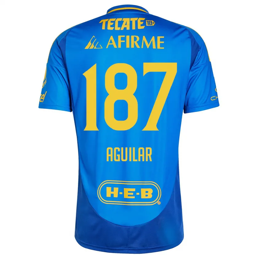 Danxen Mujer Camiseta Manuel Aguilar #187 Azul Amarillo 2ª Equipación 2024/25 La Camisa