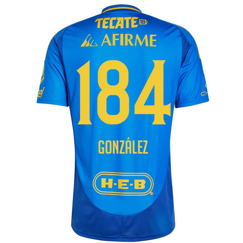 Danxen Mujer Camiseta Erick González #184 Azul Amarillo 2ª Equipación 2024/25 La Camisa