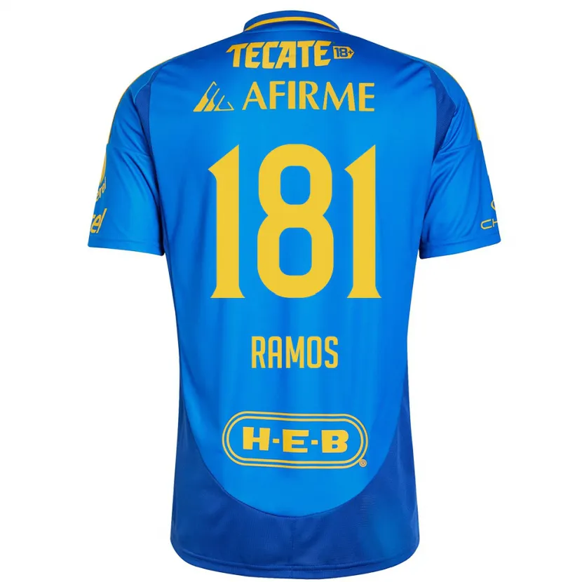 Danxen Mujer Camiseta Anthony Ramos #181 Azul Amarillo 2ª Equipación 2024/25 La Camisa
