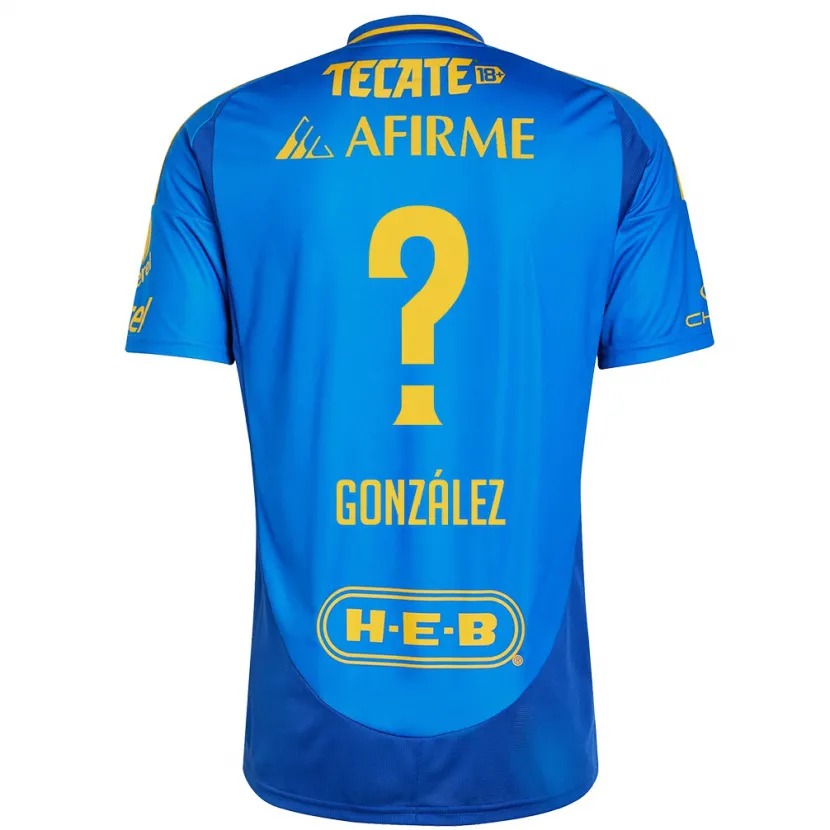 Danxen Mujer Camiseta Fernando González #0 Azul Amarillo 2ª Equipación 2024/25 La Camisa