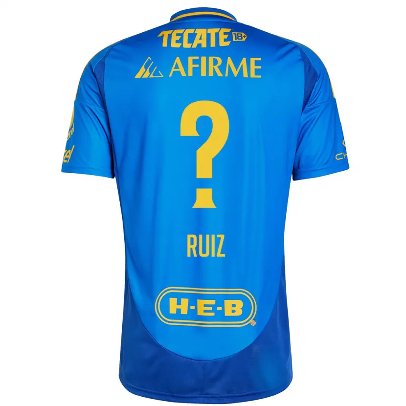 Danxen Mujer Camiseta Luis Ruiz #0 Azul Amarillo 2ª Equipación 2024/25 La Camisa