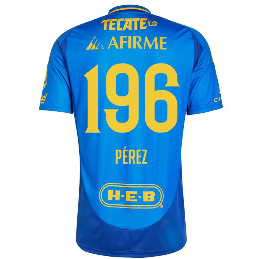 Danxen Mujer Camiseta Axel Pérez #196 Azul Amarillo 2ª Equipación 2024/25 La Camisa