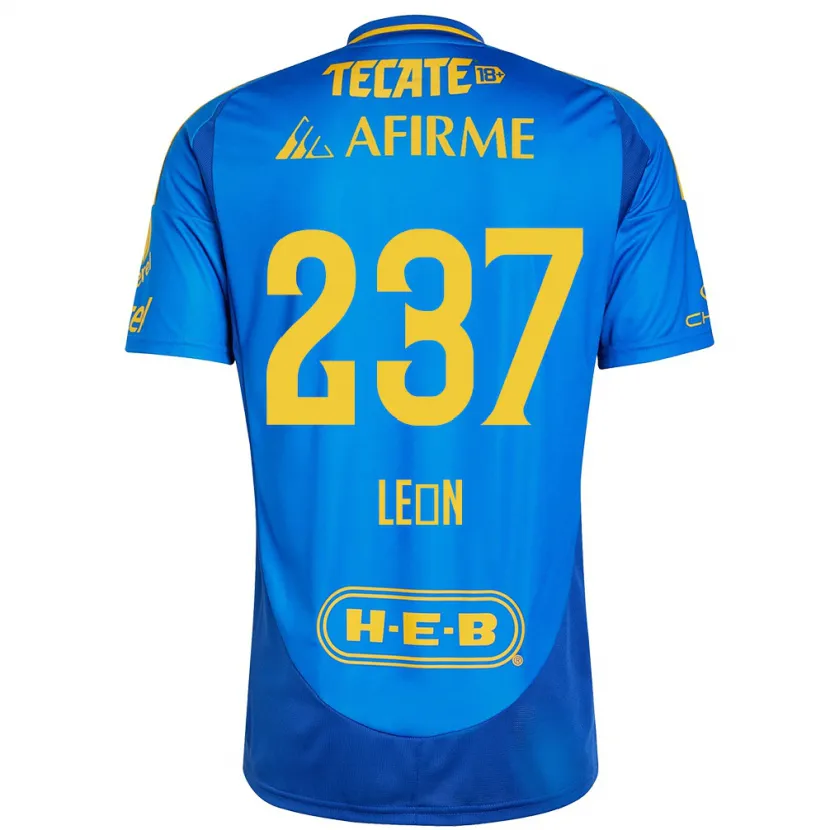 Danxen Mujer Camiseta Gabriel León #237 Azul Amarillo 2ª Equipación 2024/25 La Camisa
