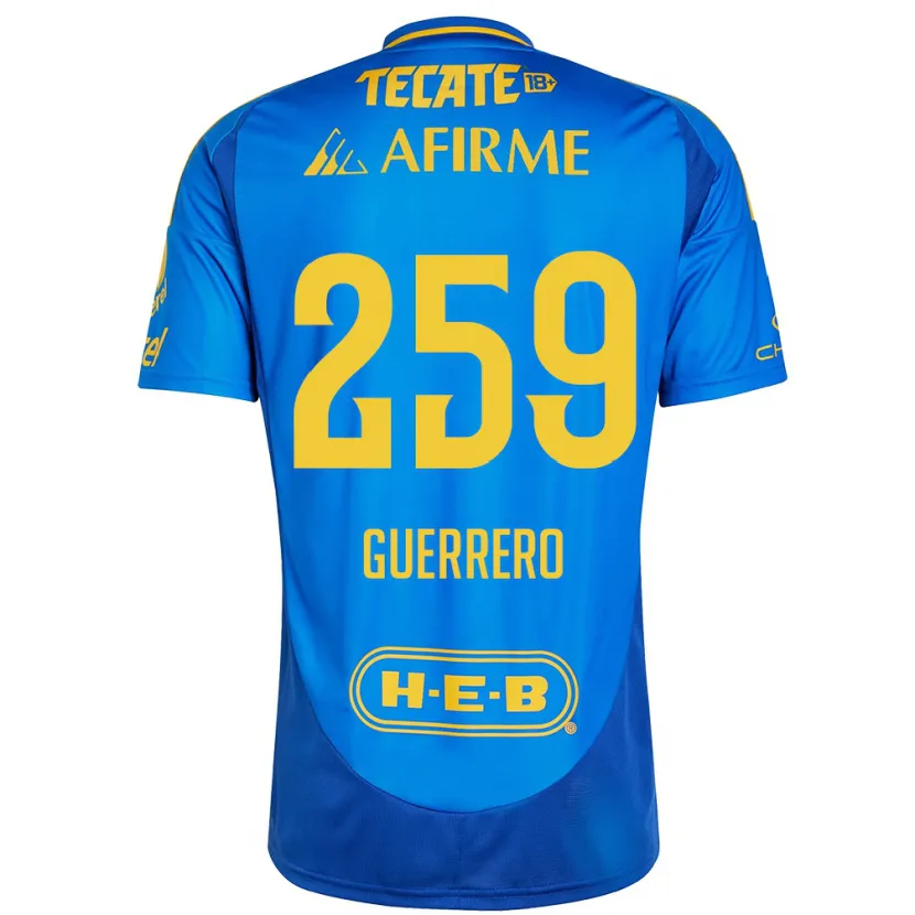 Danxen Mujer Camiseta Erick Guerrero #259 Azul Amarillo 2ª Equipación 2024/25 La Camisa
