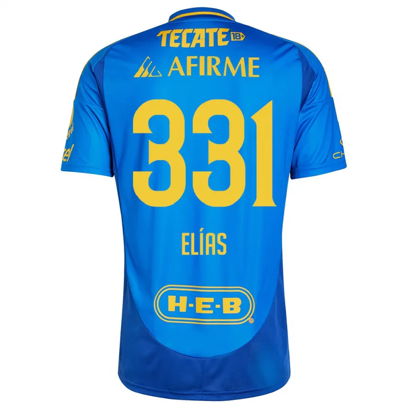 Danxen Mujer Camiseta Bruno Elías #331 Azul Amarillo 2ª Equipación 2024/25 La Camisa