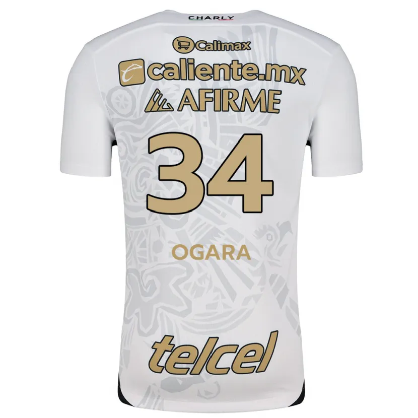Danxen Mujer Camiseta Gerson Ogara #34 Blanco Negro 2ª Equipación 2024/25 La Camisa