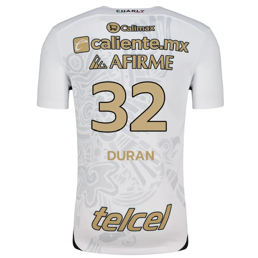 Danxen Mujer Camiseta Ailed Duran #32 Blanco Negro 2ª Equipación 2024/25 La Camisa
