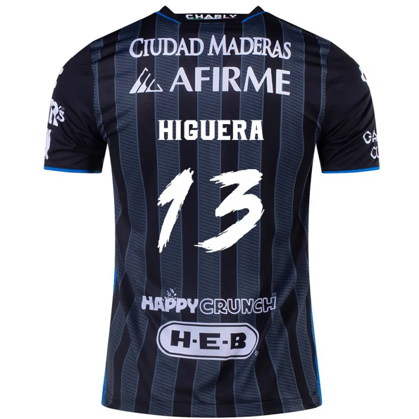 Danxen Mujer Camiseta Carlos Higuera #13 Blanco Negro 2ª Equipación 2024/25 La Camisa