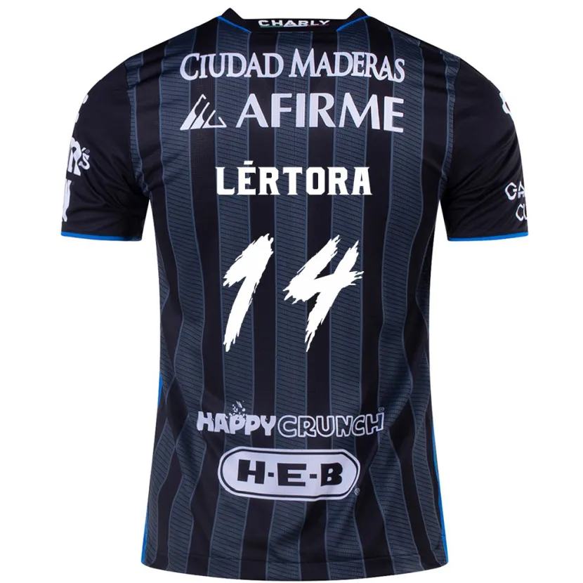 Danxen Mujer Camiseta Federico Lértora #14 Blanco Negro 2ª Equipación 2024/25 La Camisa