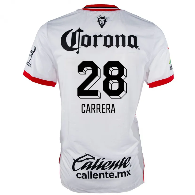 Danxen Mujer Camiseta Nico Carrera #28 Blanco Rojo 2ª Equipación 2024/25 La Camisa