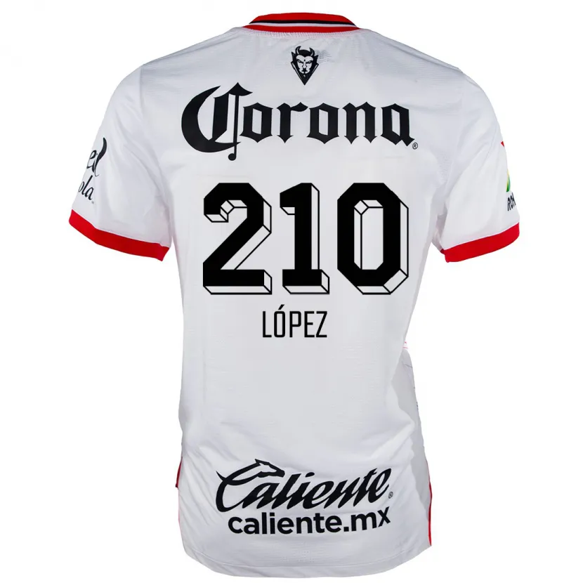 Danxen Mujer Camiseta Juan López #210 Blanco Rojo 2ª Equipación 2024/25 La Camisa