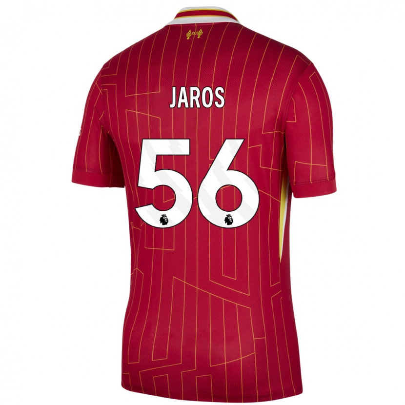 Danxen Niño Camiseta Vitezslav Jaros #56 Rojo Amarillo Blanco 1ª Equipación 2024/25 La Camisa