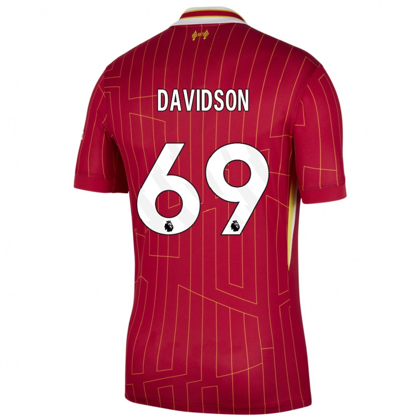 Danxen Niño Camiseta Josh Davidson #69 Rojo Amarillo Blanco 1ª Equipación 2024/25 La Camisa