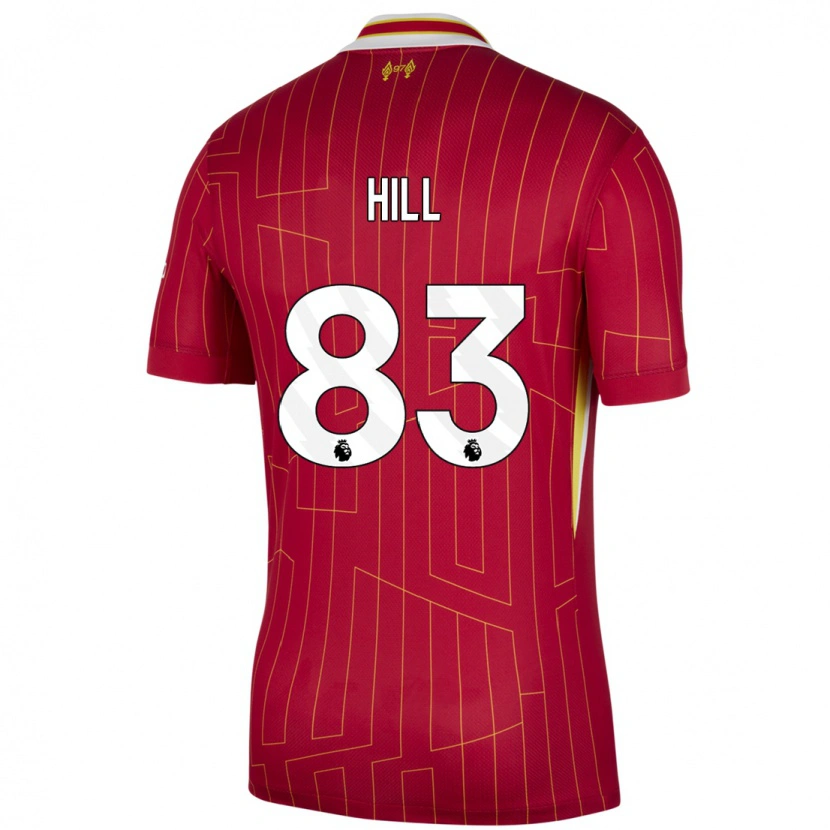 Danxen Niño Camiseta Thomas Hill #83 Rojo Amarillo Blanco 1ª Equipación 2024/25 La Camisa