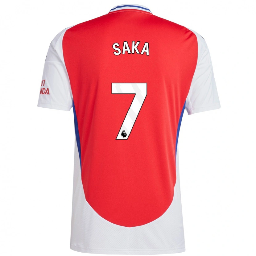 Danxen Niño Camiseta Bukayo Saka #7 Rojo Blanco 1ª Equipación 2024/25 La Camisa