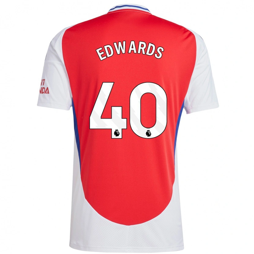Danxen Niño Camiseta Khayon Edwards #40 Rojo Blanco 1ª Equipación 2024/25 La Camisa