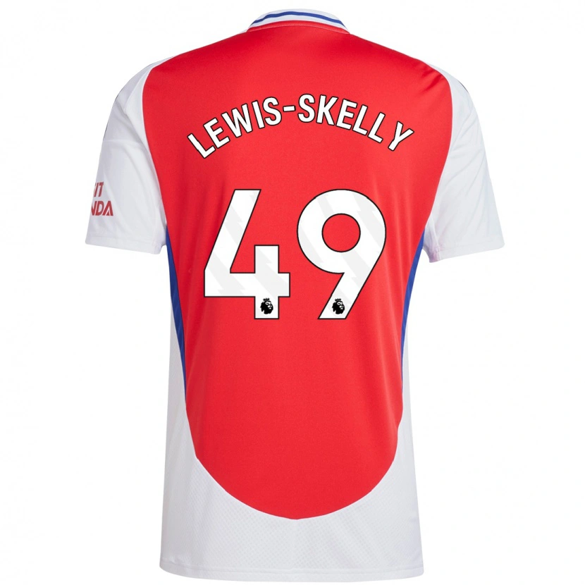 Danxen Niño Camiseta Myles Lewis-Skelly #49 Rojo Blanco 1ª Equipación 2024/25 La Camisa