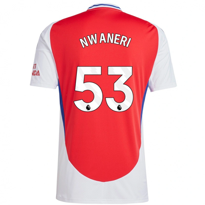 Danxen Niño Camiseta Ethan Nwaneri #53 Rojo Blanco 1ª Equipación 2024/25 La Camisa