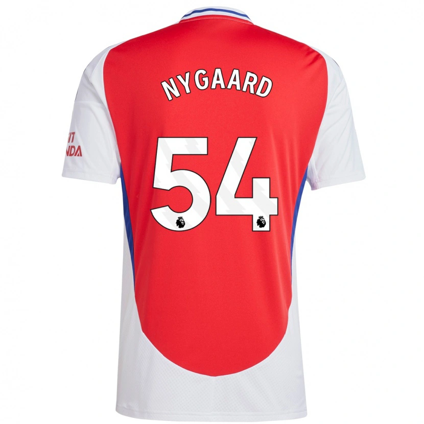 Danxen Niño Camiseta Lucas Nygaard #54 Rojo Blanco 1ª Equipación 2024/25 La Camisa
