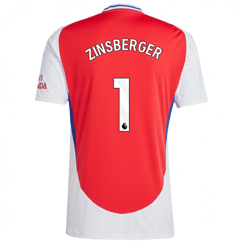 Danxen Niño Camiseta Manuela Zinsberger #1 Rojo Blanco 1ª Equipación 2024/25 La Camisa