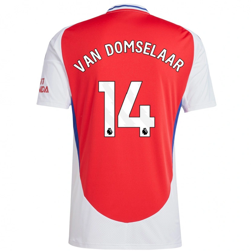 Danxen Niño Camiseta Daphne Van Domselaar #14 Rojo Blanco 1ª Equipación 2024/25 La Camisa