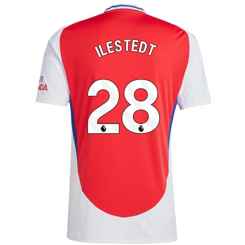Danxen Niño Camiseta Amanda Ilestedt #28 Rojo Blanco 1ª Equipación 2024/25 La Camisa