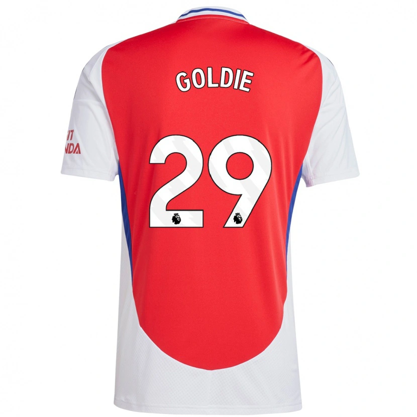Danxen Niño Camiseta Teyah Goldie #29 Rojo Blanco 1ª Equipación 2024/25 La Camisa