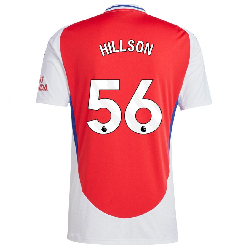 Danxen Niño Camiseta James Hillson #56 Rojo Blanco 1ª Equipación 2024/25 La Camisa