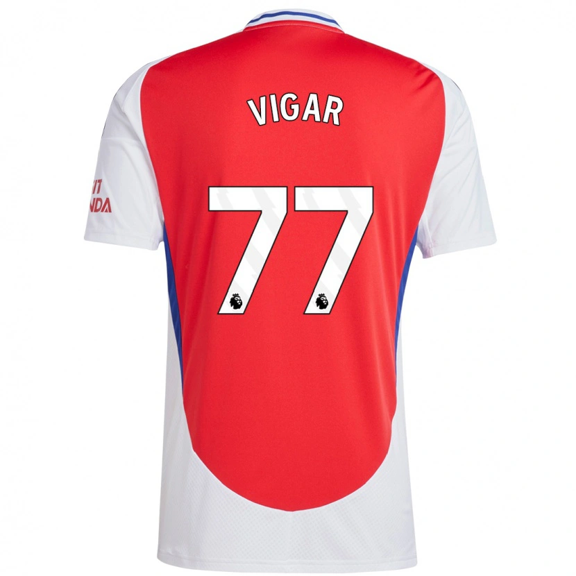 Danxen Niño Camiseta Billy Vigar #77 Rojo Blanco 1ª Equipación 2024/25 La Camisa