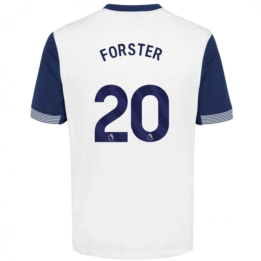 Danxen Niño Camiseta Fraser Forster #20 Blanco Azul 1ª Equipación 2024/25 La Camisa