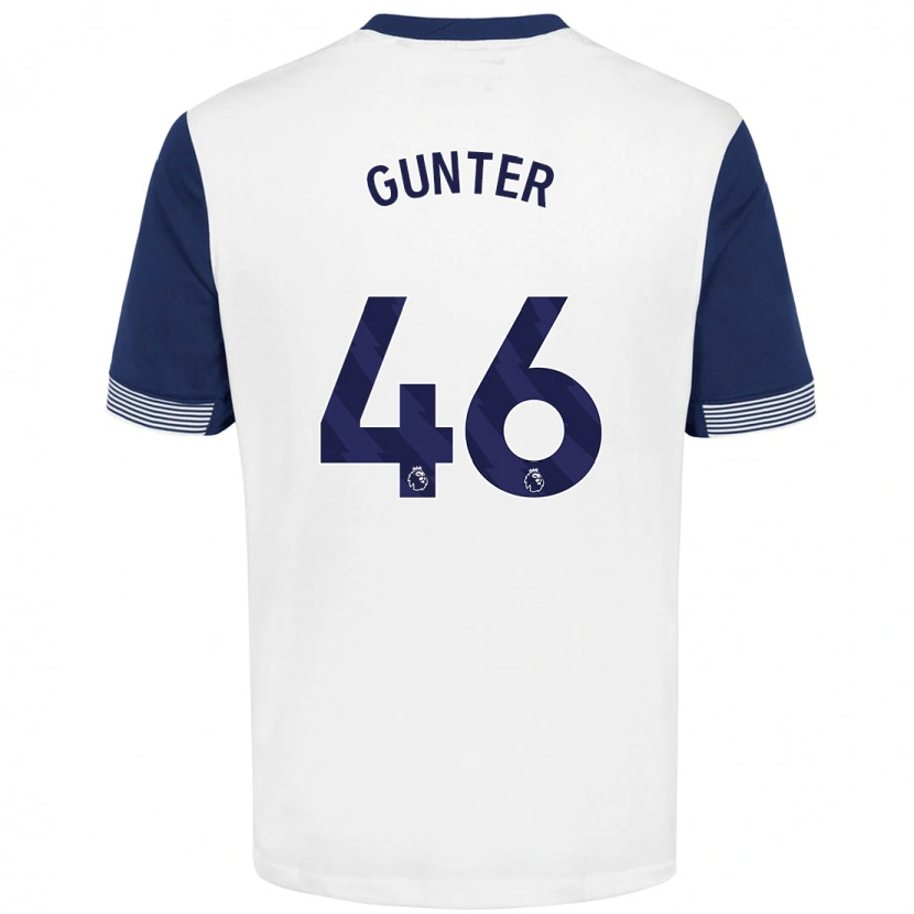 Danxen Niño Camiseta Luca Gunter #46 Blanco Azul 1ª Equipación 2024/25 La Camisa