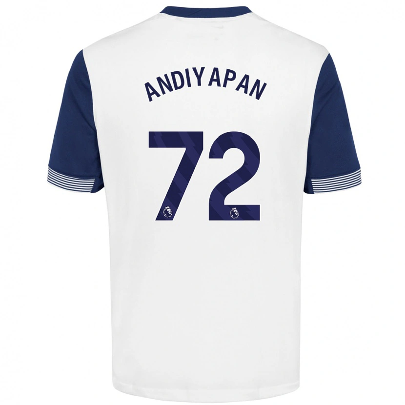Danxen Niño Camiseta William Andiyapan #72 Blanco Azul 1ª Equipación 2024/25 La Camisa