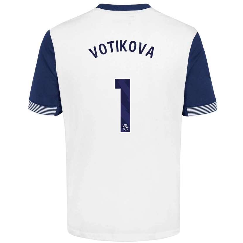 Danxen Niño Camiseta Barbora Votíková #1 Blanco Azul 1ª Equipación 2024/25 La Camisa
