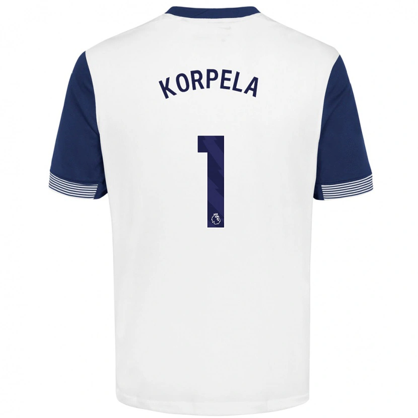 Danxen Niño Camiseta Tinja-Riikka Korpela #1 Blanco Azul 1ª Equipación 2024/25 La Camisa