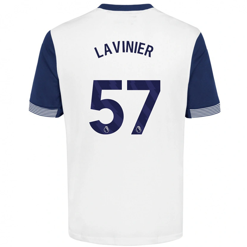 Danxen Niño Camiseta Marcel Lavinier #57 Blanco Azul 1ª Equipación 2024/25 La Camisa