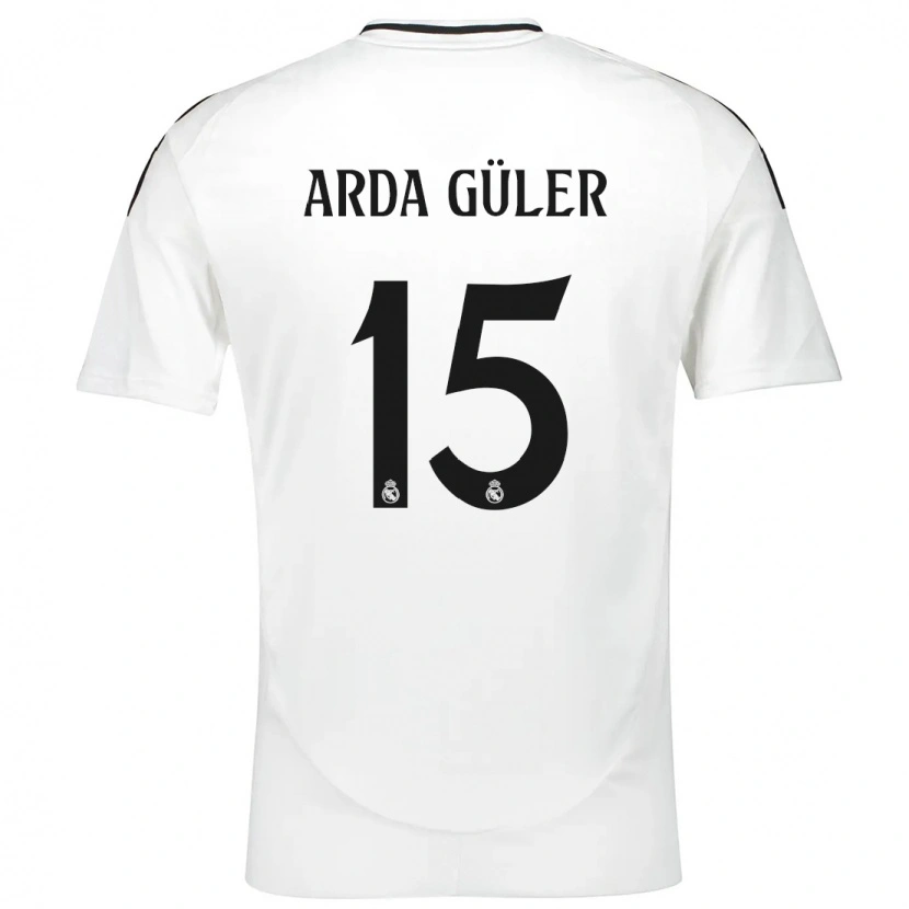 Danxen Niño Camiseta Arda Güler #15 Blanco 1ª Equipación 2024/25 La Camisa