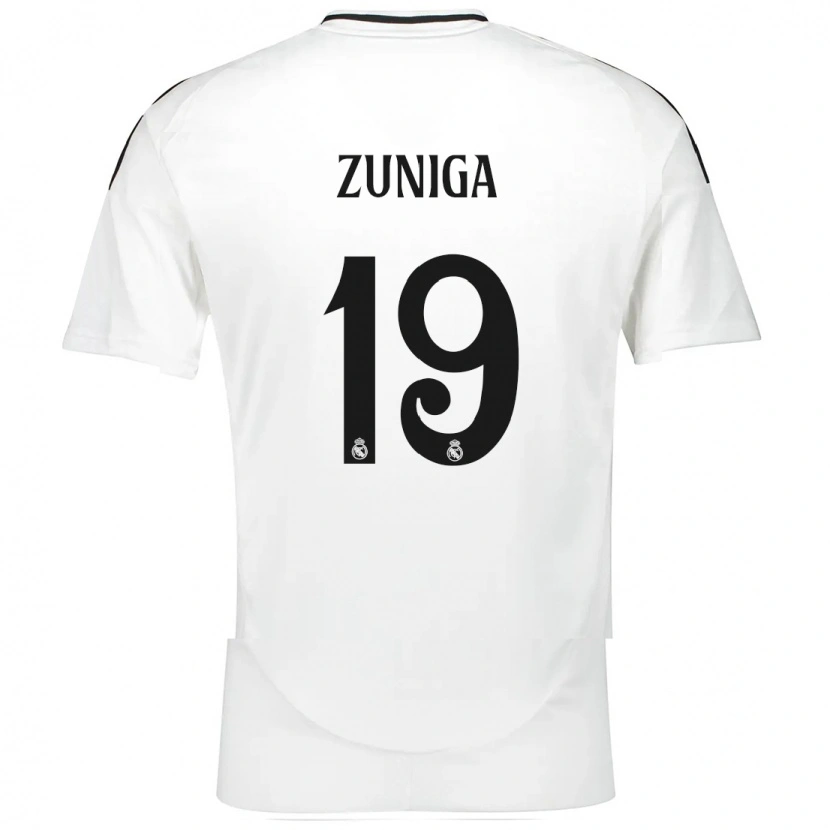 Danxen Niño Camiseta Loren Zúñiga #19 Blanco 1ª Equipación 2024/25 La Camisa