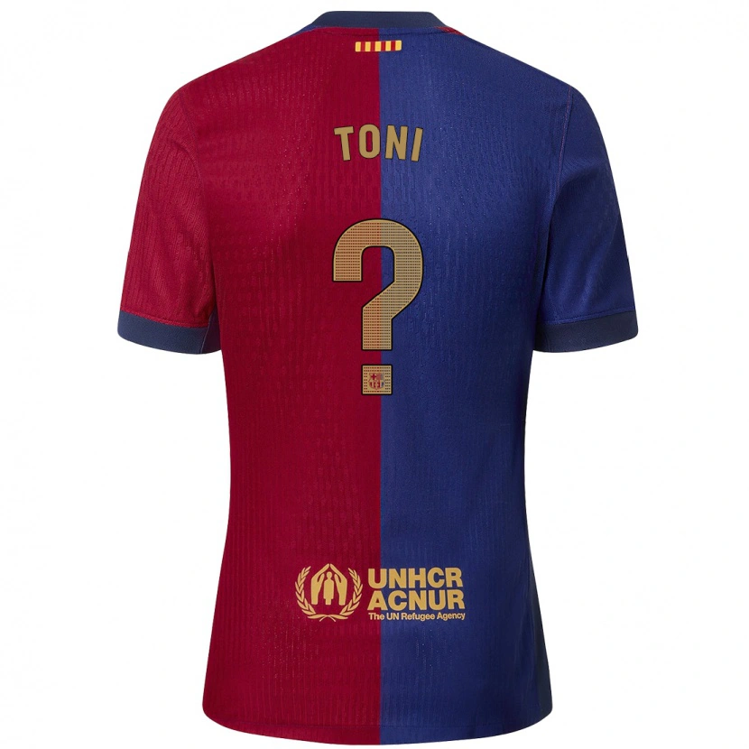 Danxen Niño Camiseta Toni Fernández #0 Azul Rojo 1ª Equipación 2024/25 La Camisa