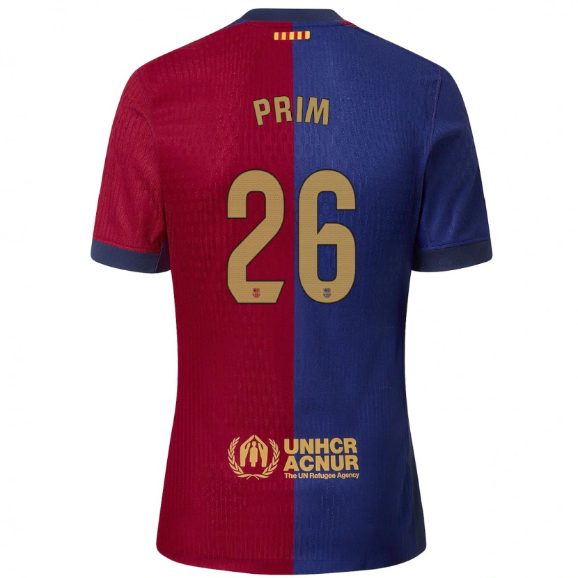 Danxen Niño Camiseta Pau Prim #26 Azul Rojo 1ª Equipación 2024/25 La Camisa