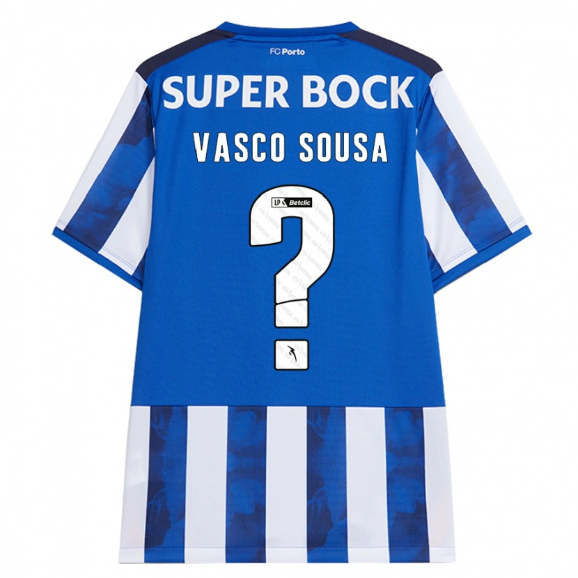 Danxen Niño Camiseta Vasco Sousa #0 Azul Blanco 1ª Equipación 2024/25 La Camisa