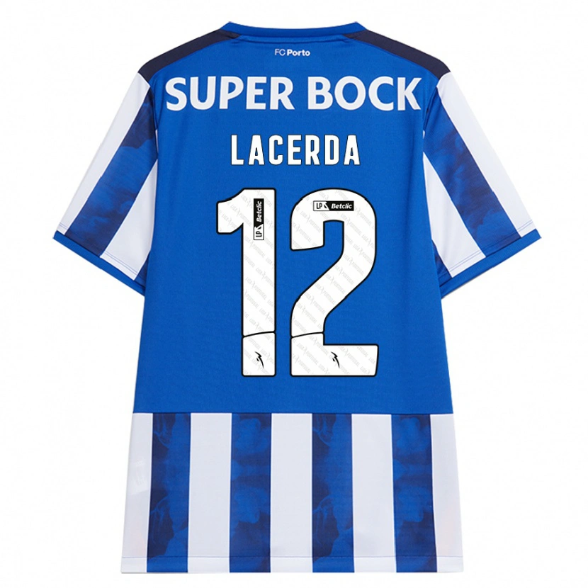 Danxen Niño Camiseta Lacerda #12 Azul Blanco 1ª Equipación 2024/25 La Camisa