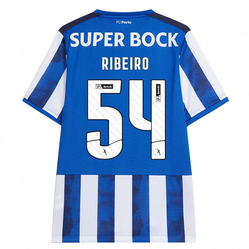 Danxen Niño Camiseta António Ribeiro #54 Azul Blanco 1ª Equipación 2024/25 La Camisa