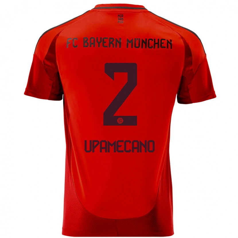 Danxen Niño Camiseta Dayot Upamecano #2 Rojo 1ª Equipación 2024/25 La Camisa