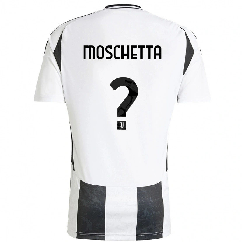 Danxen Niño Camiseta Lorenzo Moschetta #0 Blanco Negro 1ª Equipación 2024/25 La Camisa
