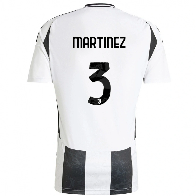 Danxen Niño Camiseta Bruno Martinez #3 Blanco Negro 1ª Equipación 2024/25 La Camisa