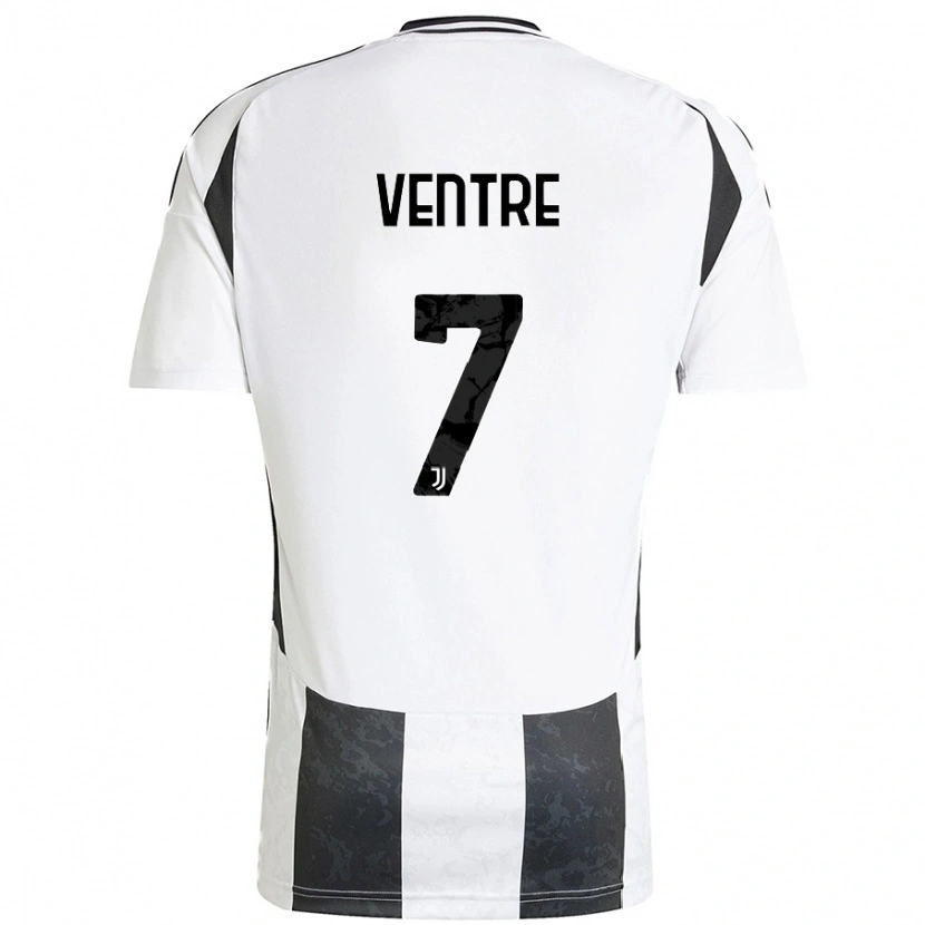 Danxen Niño Camiseta Alessandro Ventre #7 Blanco Negro 1ª Equipación 2024/25 La Camisa