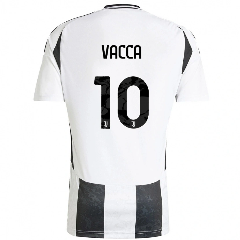 Danxen Niño Camiseta Alessio Vacca #10 Blanco Negro 1ª Equipación 2024/25 La Camisa