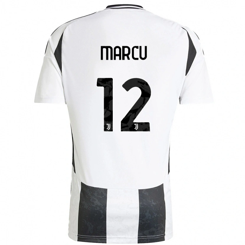 Danxen Niño Camiseta Alessio Marcu #12 Blanco Negro 1ª Equipación 2024/25 La Camisa