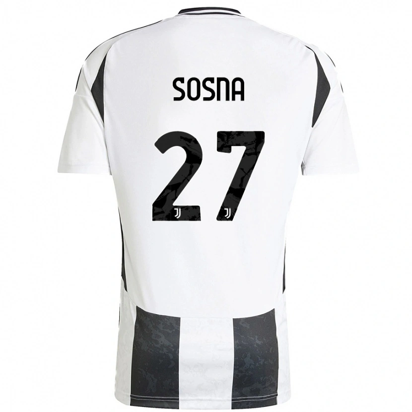 Danxen Niño Camiseta Adam Sosna #27 Blanco Negro 1ª Equipación 2024/25 La Camisa